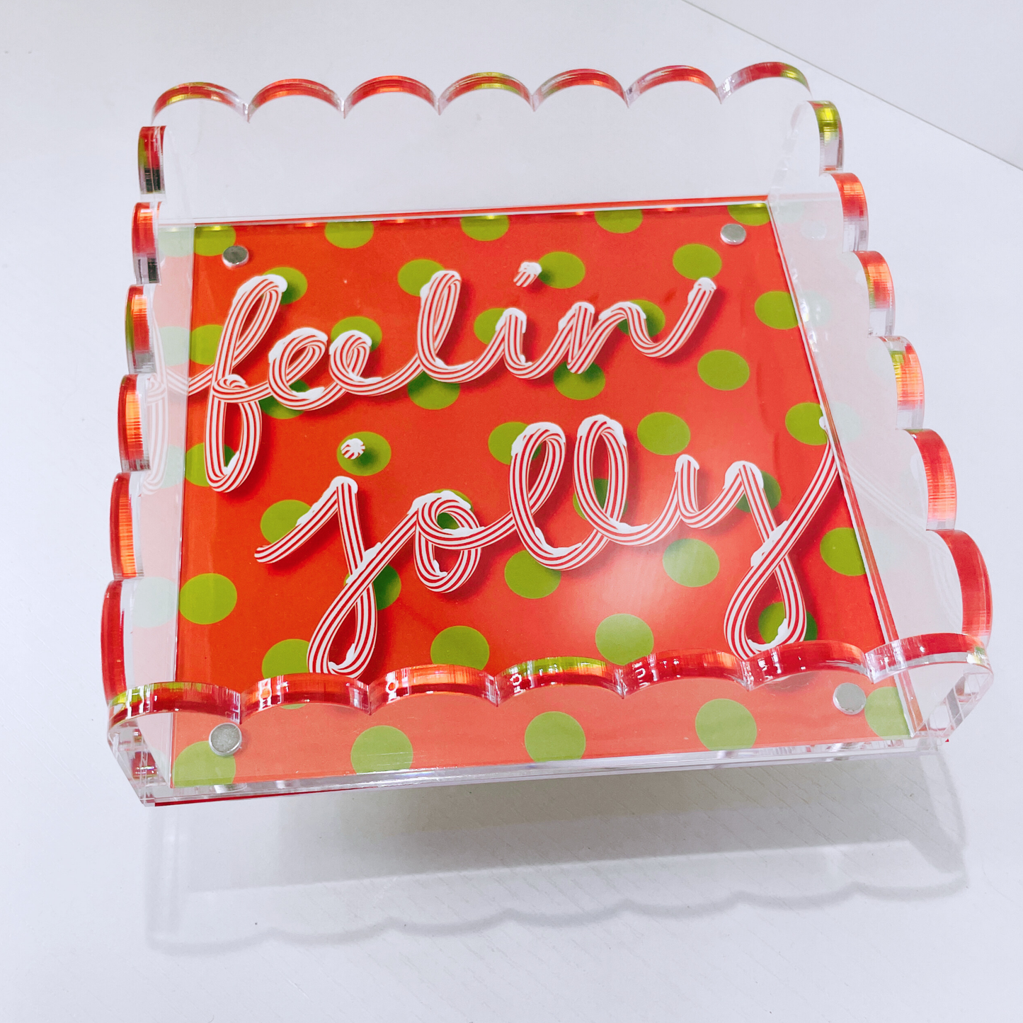 Lucite Scalloped Tray-Holiday Collection