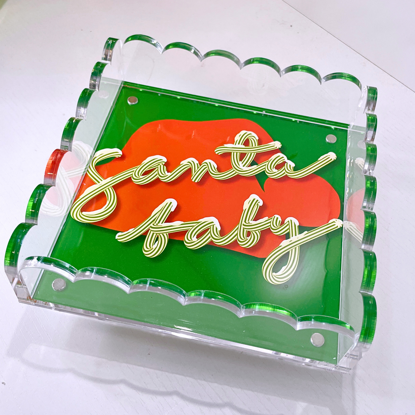Lucite Scalloped Tray-Holiday Collection