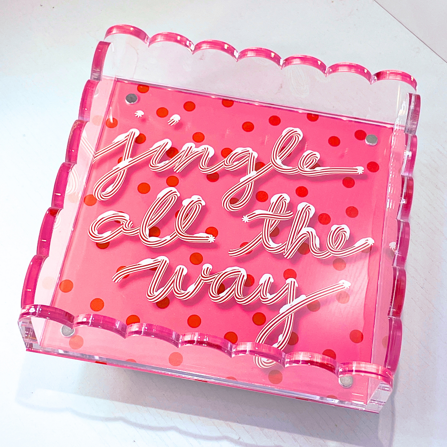 Lucite Scalloped Tray-Holiday Collection