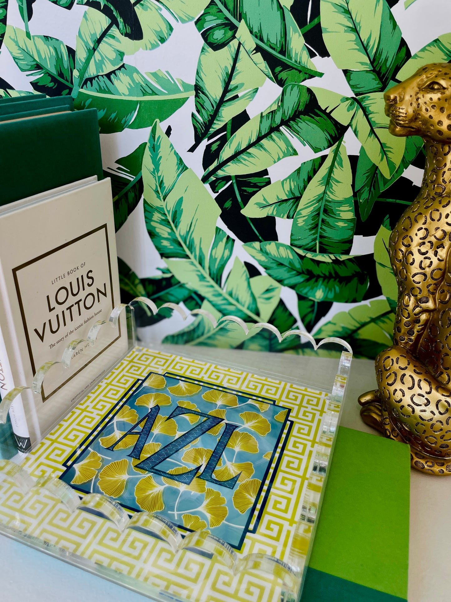Lucite Scalloped Tray-Monogram Collection