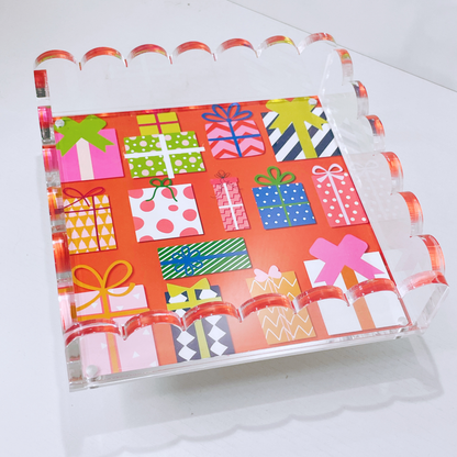 Lucite Scalloped Tray-Holiday Collection