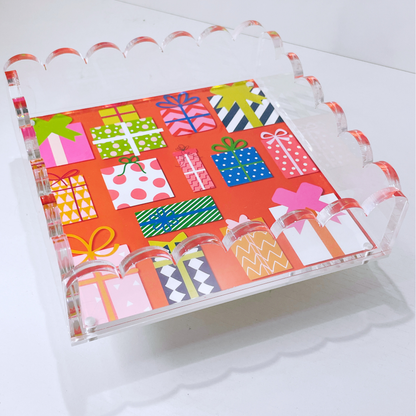 Lucite Scalloped Tray-Holiday Collection