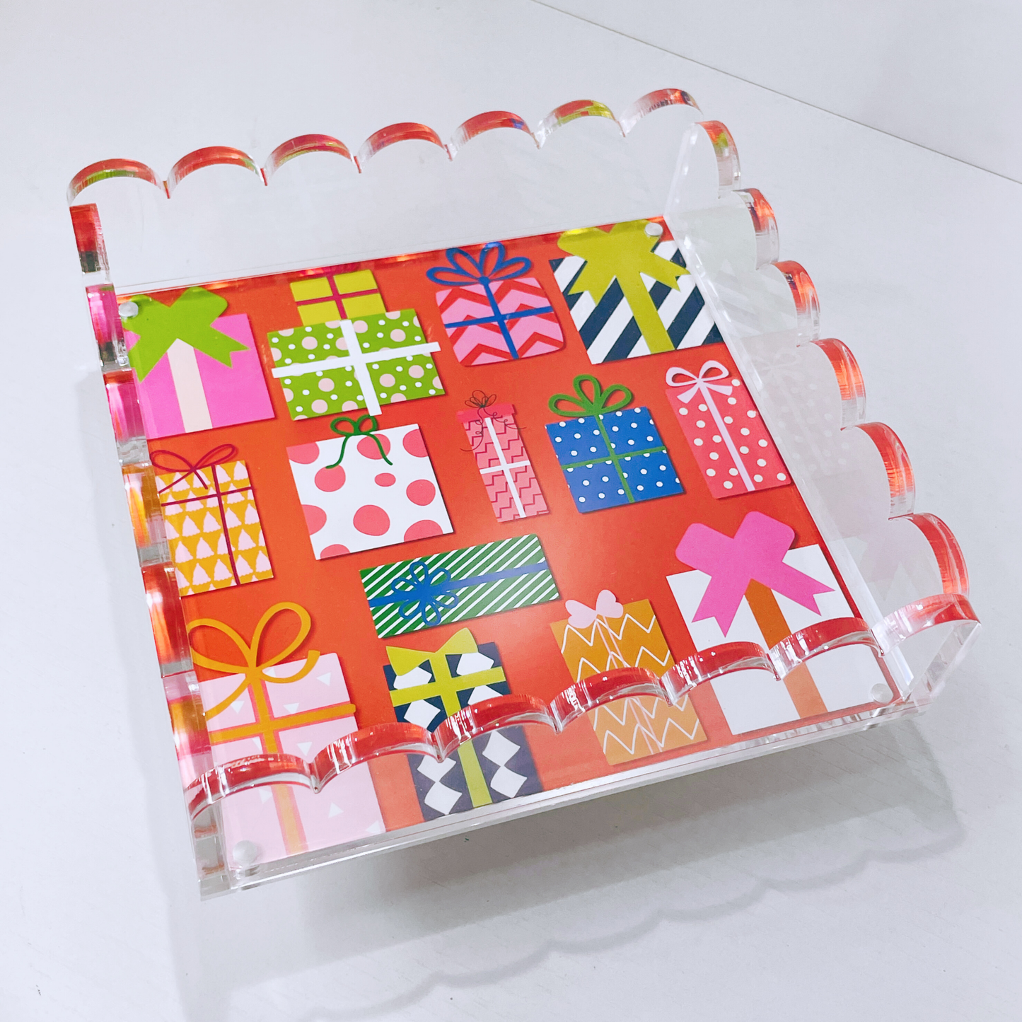 Lucite Scalloped Tray-Holiday Collection