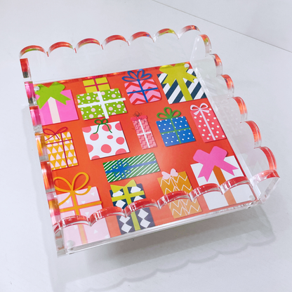 Lucite Scalloped Tray-Holiday Collection