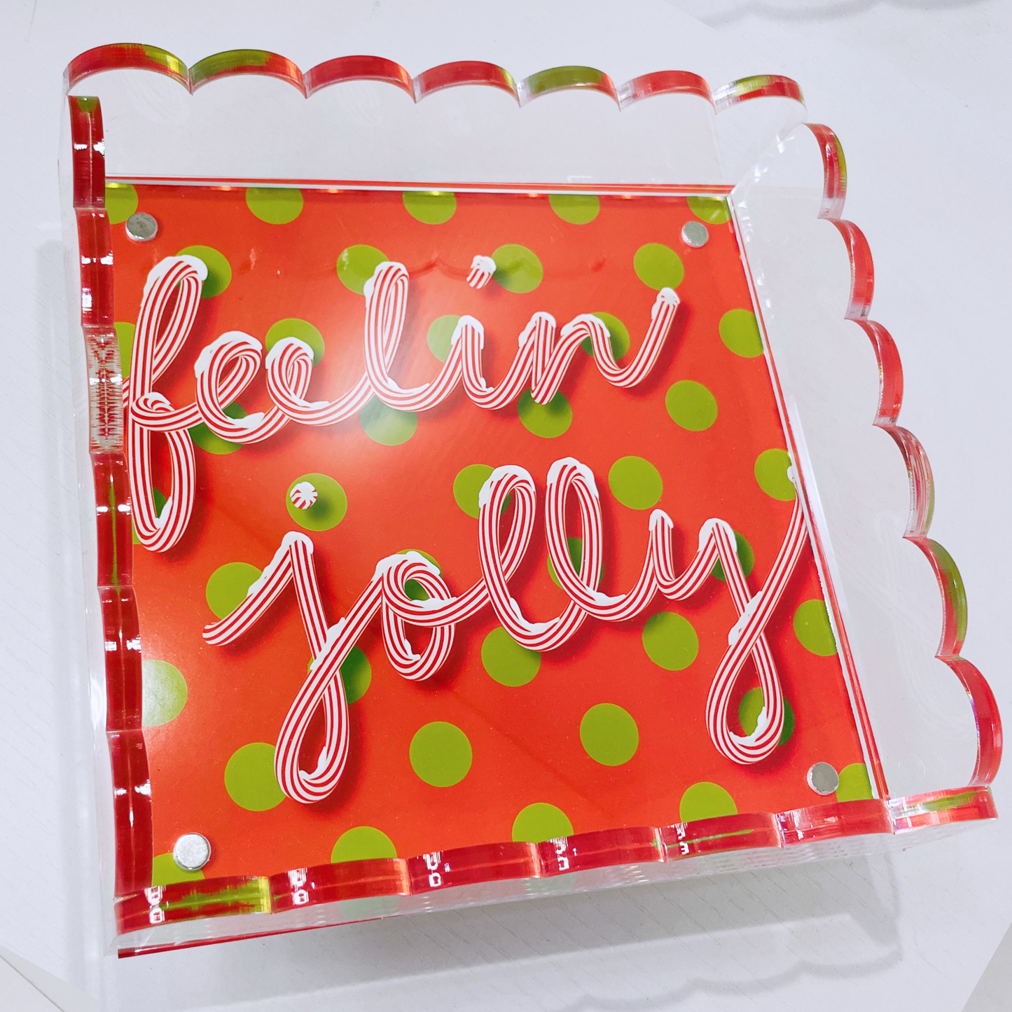 Lucite Scalloped Tray-Holiday Collection