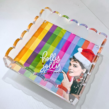 Lucite Scalloped Tray-Holiday Collection