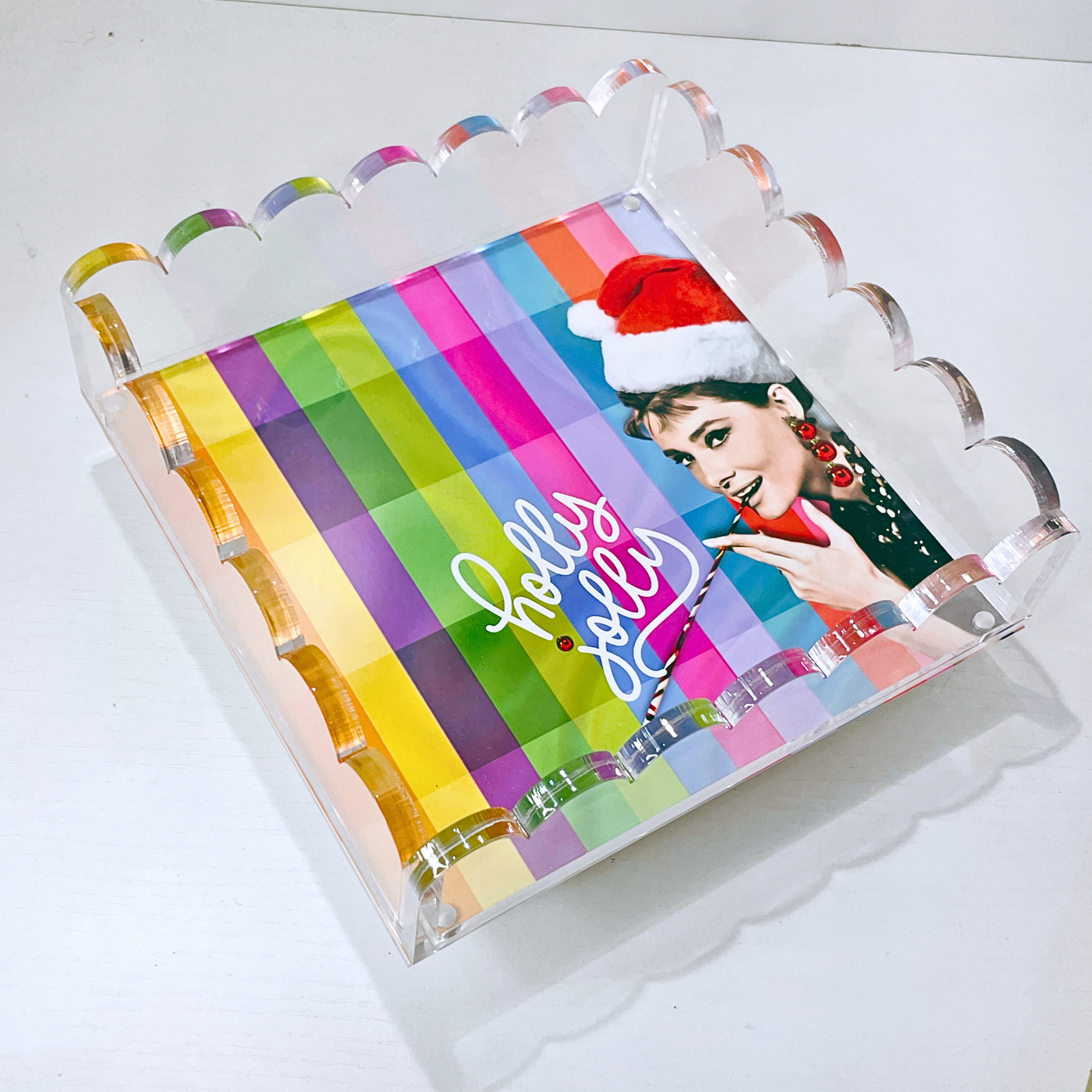 Lucite Scalloped Tray-Holiday Collection