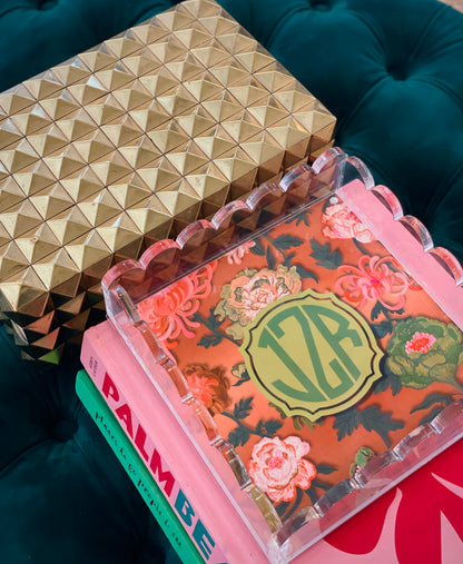 Lucite Scalloped Tray-Monogram Collection