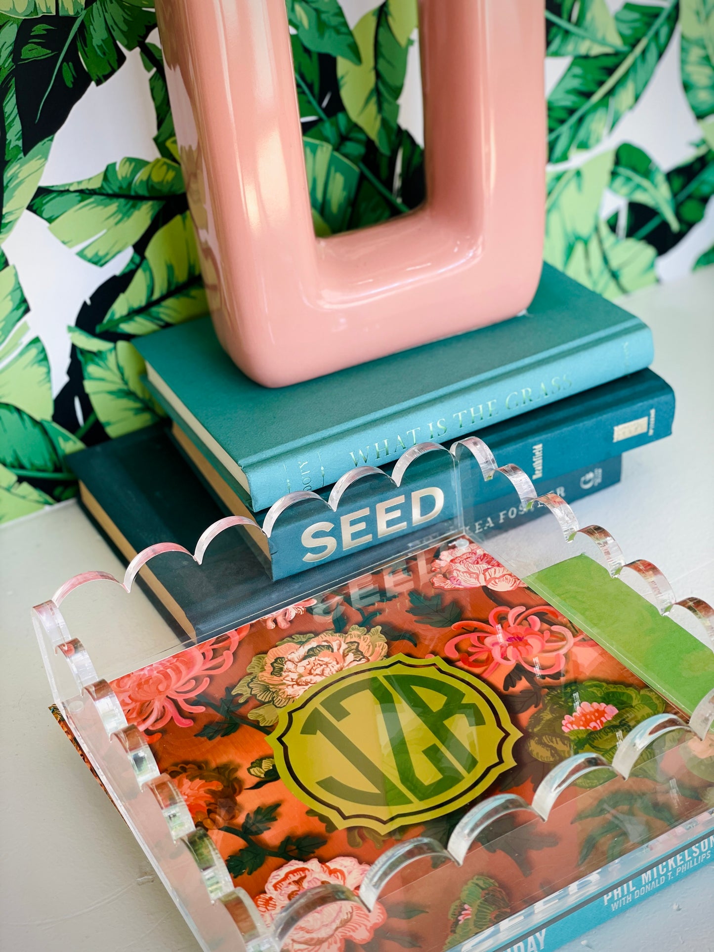 Lucite Scalloped Tray-Monogram Collection