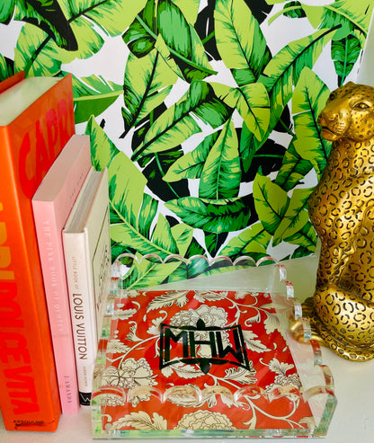 Lucite Scalloped Tray-Monogram Collection