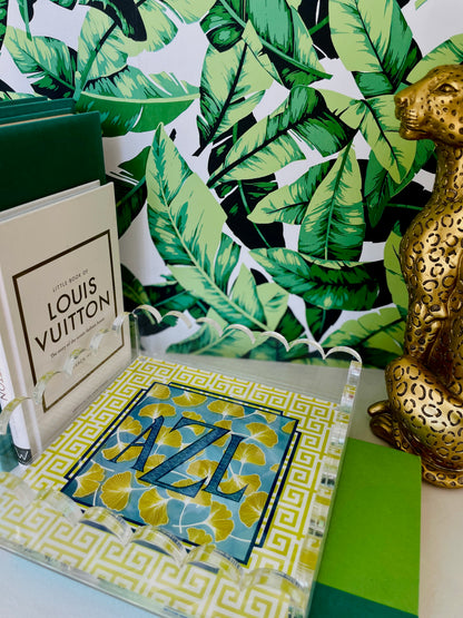 Lucite Scalloped Tray-Monogram Collection