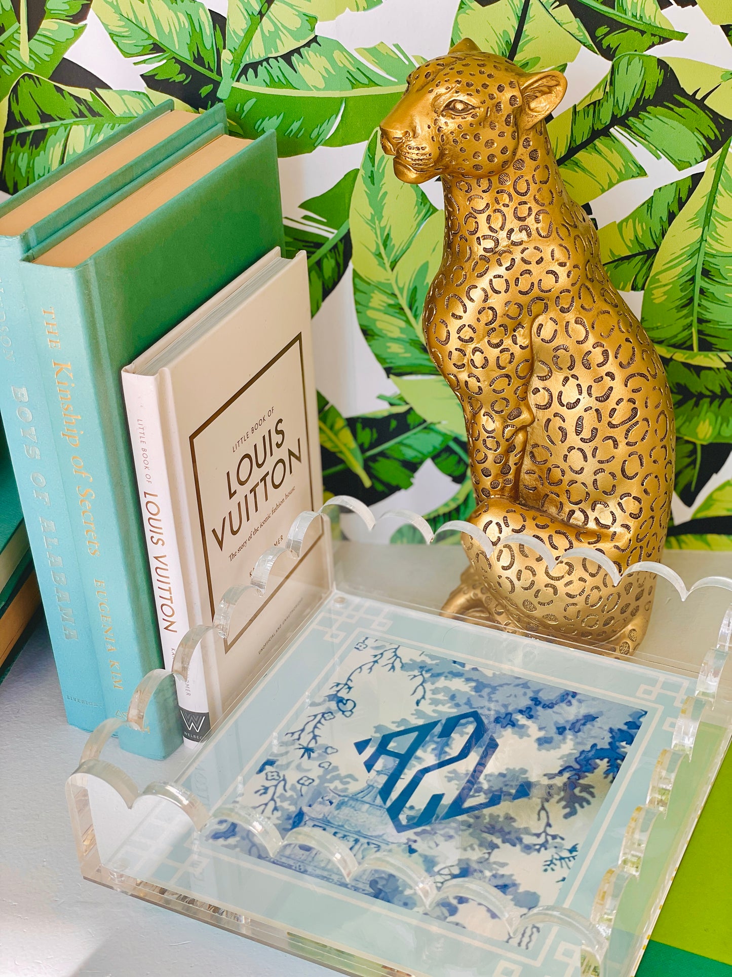 Lucite Scalloped Tray-Monogram Collection
