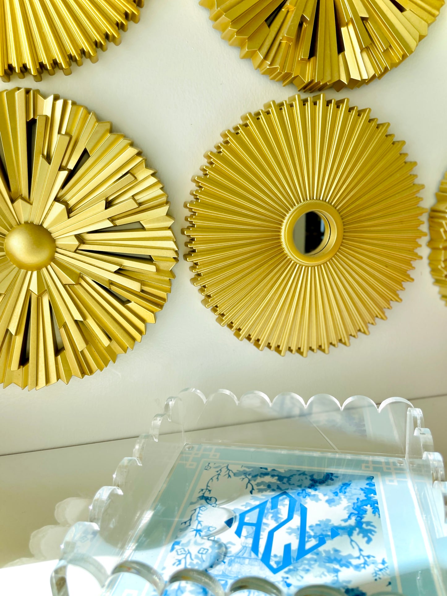 Lucite Scalloped Tray-Monogram Collection