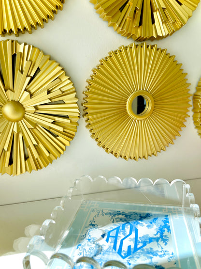 Lucite Scalloped Tray-Monogram Collection