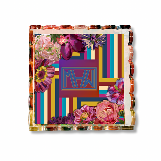 Lucite Scalloped Tray-Monogram Collection