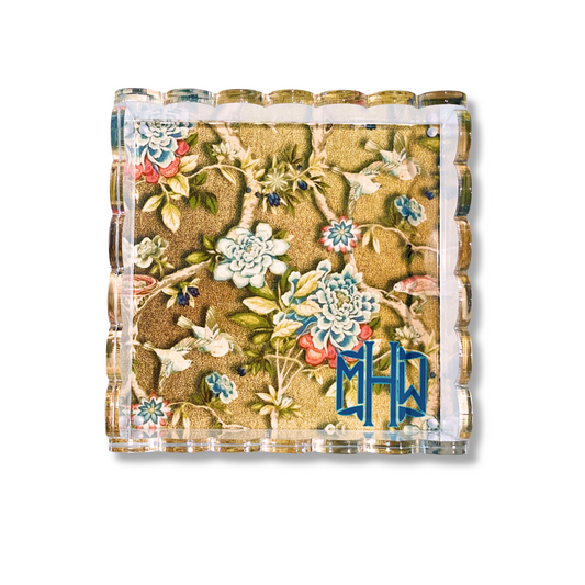 Lucite Scalloped Tray-Monogram Collection