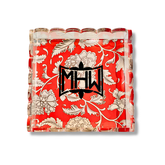 Lucite Scalloped Tray-Monogram Collection