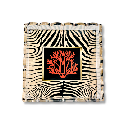 Lucite Scalloped Tray-Monogram Collection