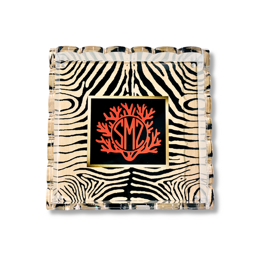 Lucite Scalloped Tray-Monogram Collection