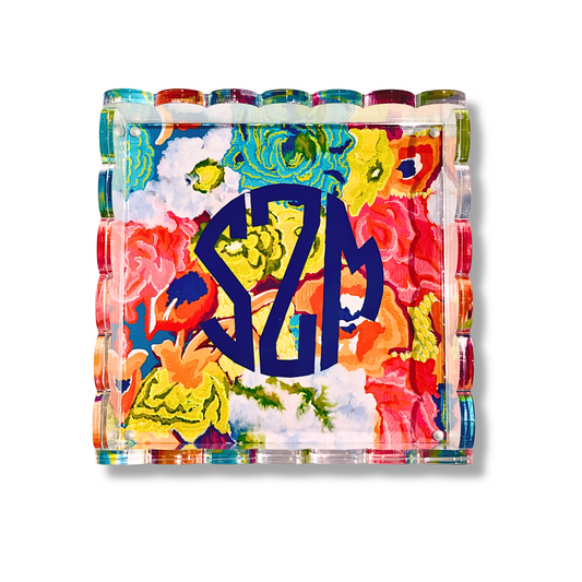 Lucite Scalloped Tray-Monogram Collection
