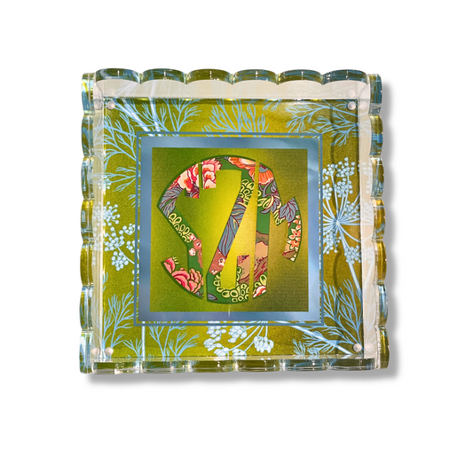 Lucite Scalloped Tray-Monogram Collection