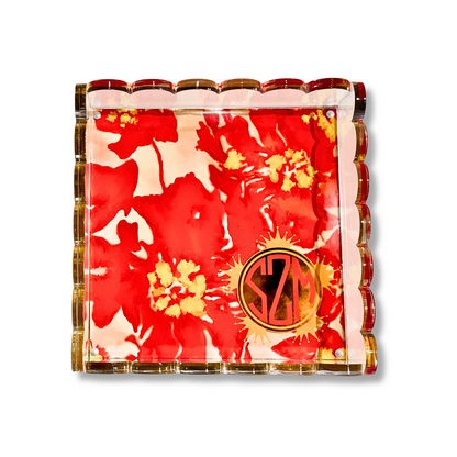 Lucite Scalloped Tray-Monogram Collection