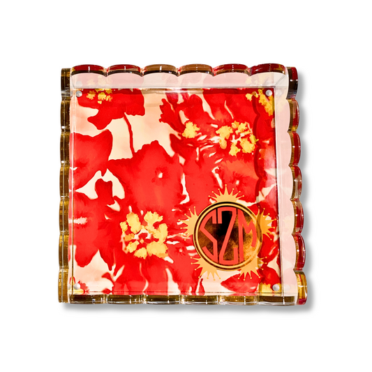 Lucite Scalloped Tray-Monogram Collection