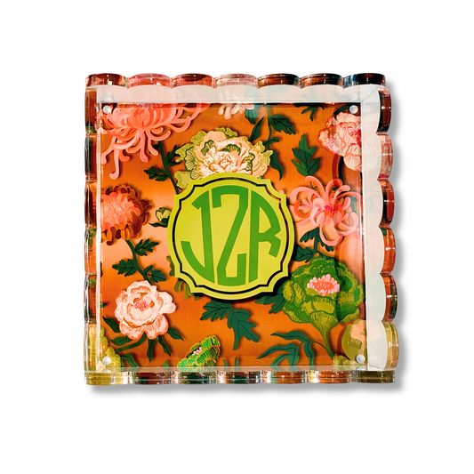 Lucite Scalloped Tray-Monogram Collection